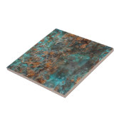 Koperen Patina met Afwerking  Tegeltje (Zijkant)