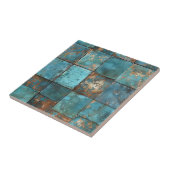 Koperen patina met distressed-effect tegeltje (Zijkant)