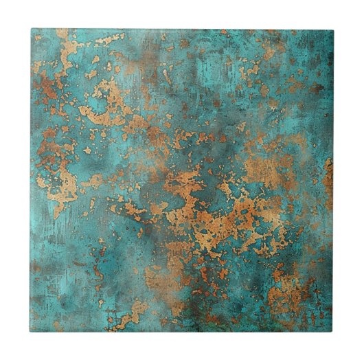 Koperen patina met distressed-effect  tegeltje (Voorkant)