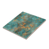 Koperen patina met distressed-effect  tegeltje (Zijkant)