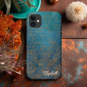 koperen patina met turquoise kalligrafie Case-Mate iPhone case