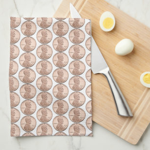 Koperen Penny Muntpatroon – Lincoln Cent ontwerp Theedoek
