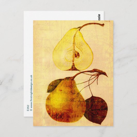 Koperen peren briefkaart (Voorkant / Achterkant)