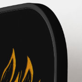 Koperen Phoenix Rijst op Zwart Pickleball Paddle (Links Detail)