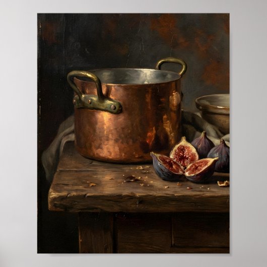 Koperen Pot I Vintage Schilderij Poster (Voorkant)