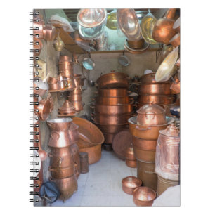 Koperen potten op de markt notitieboek