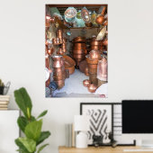 Koperen potten op de markt poster (Thuiskantoor)