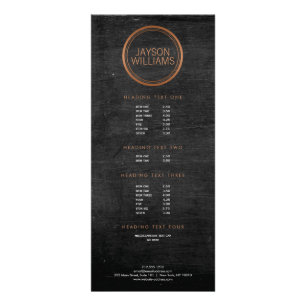 koperen rackkaart reclamekaart