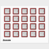 Koperen Rode Rand Vierkante Sticker (Vel)