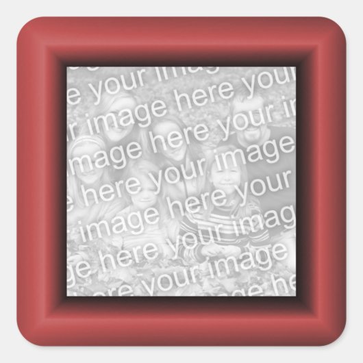 Koperen Rode Rand Vierkante Sticker (Voorkant)