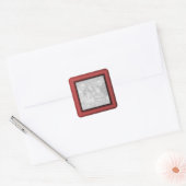 Koperen Rode Rand Vierkante Sticker (Envelop)