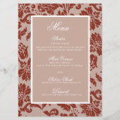 Koperen roest damast trouw plat menu (Voorkant)