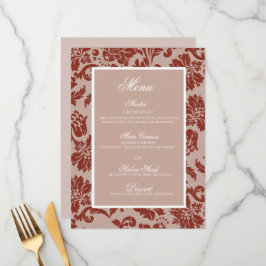 Koperen roest damast trouw plat menu