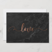 Koperen Script & Black Marble Bruiloft Bewaar de d Save The Date (Achterkant)