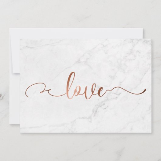 Koperen Script & Wit Marmeren Bruiloft Save the Da Save The Date (Achterkant)