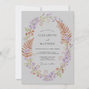 Koperen Sering Wreath Bruiloft Kaart