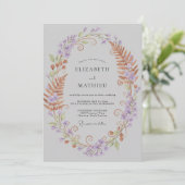 Koperen Sering Wreath Bruiloft Kaart (Staand voorkant)