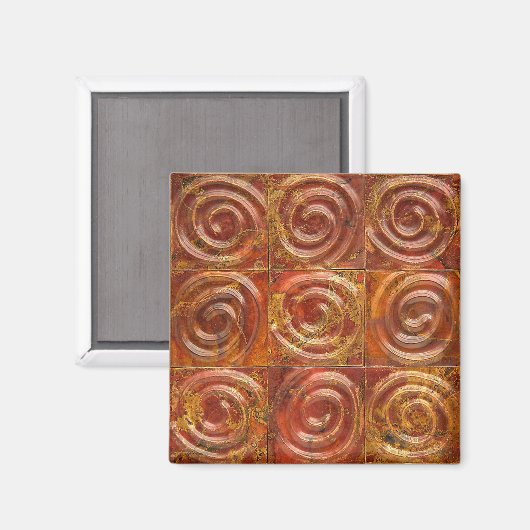 Koperen spiraalvormige tegels magneet (Voorkant / Achterkant)