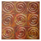 Koperen spiraalvormige tegels tegeltje (Voorkant)