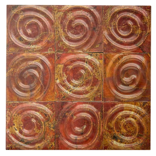 Koperen spiraalvormige tegels tegeltje (Voorkant)