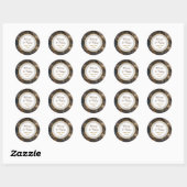 Koperen Steampunk Unieke bruiloft Ronde Sticker (Vel)