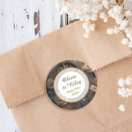 Koperen Steampunk Unieke bruiloft Ronde Sticker