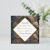 Koperen Steampunk Unieke Bruiloft RSVP Kaart (Staand voorkant)
