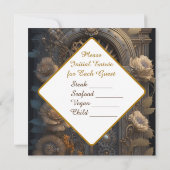 Koperen Steampunk Unieke Bruiloft RSVP Kaart (Achterkant)