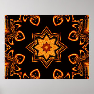 Koperen Ster Kaleidoscoop Poster