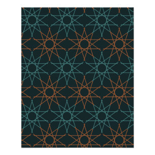 Koperen Teal Geometrie Perfect Poster