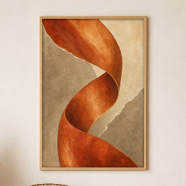 Koperen Vouw Gouache Boho Kunst Poster