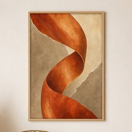 Koperen Vouw Gouache Boho Kunst Poster