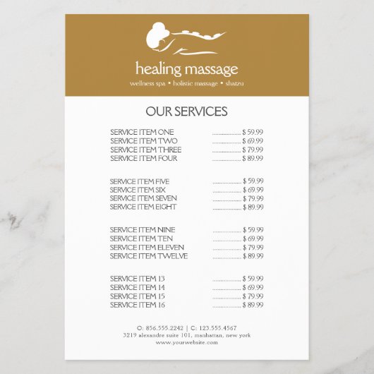 KOPEREN VROUW STENEN MASSAGE  Wellness Day Spa Flyer (Voorkant)
