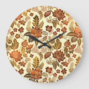 Koperen Warm Gouden Bloemendesign Heritage Grote Klok