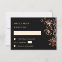 Koperen Zwarte Huwelijk RSVP