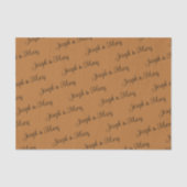 Koperen & Zwarte Script Trouwverpakking met Stijl Tissuepapier (Voorkant)