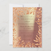 Koperflesjes van Roos Glitter Leafs Kaart (Voorkant)