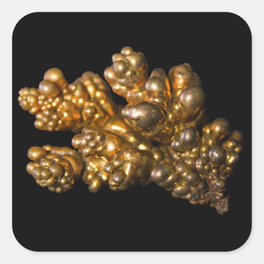 Koperfoto op Zwarte Vierkante Sticker (Voorkant)