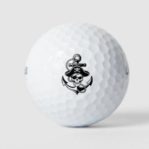 Kopergat Piratenskelet en Anker – Maritiem Design Golfballen