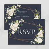 Kopergeometrisch blauw RSVP (Voorkant / Achterkant)