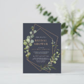Kopergeometrisch eucalyptusblauw Vrijgezellenfeest Aankondigingskaart (Staand voorkant)