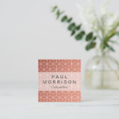 Kopergeometrisch vierkant visitekaartje (Staand voorkant)