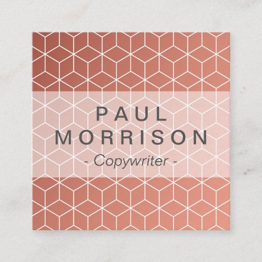 Kopergeometrisch vierkant visitekaartje (Voorkant)
