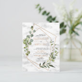 Kopergeometrische groene marmer Briefkaart bruilof (Staand voorkant)
