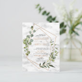 Kopergeometrische groene marmer Briefkaart bruilof (Staand voorkant)