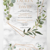 Kopergeometrische marmer Eucalyptus Elegant Weddin Drieluik Uitnodiging (Binnenkant midden)