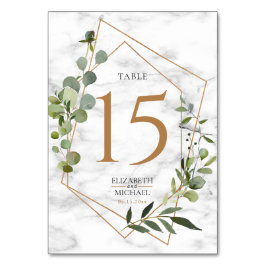 Kopergeometrische marmer Eucalyptus Elegant Weddin Kaart