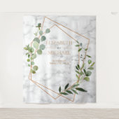 Kopergeometrische marmer Eucalyptus Elegant Weddin Wandkleed (Voorkant)