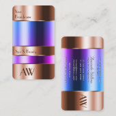 Koperglas kan blauw vloeibaar Initiaal zoeken Visitekaartje (Voorkant / Achterkant)