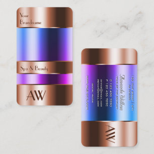 Koperglas kan blauw vloeibaar Initiaal zoeken Visitekaartje